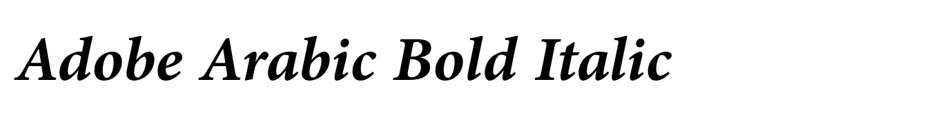 Adobe Arabic Bold Italic
